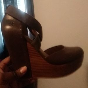 Brown wedge heel